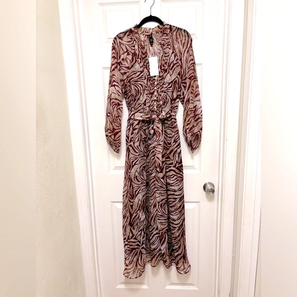 NWT MANGO Long Printed Dress - Picture 5 of 9